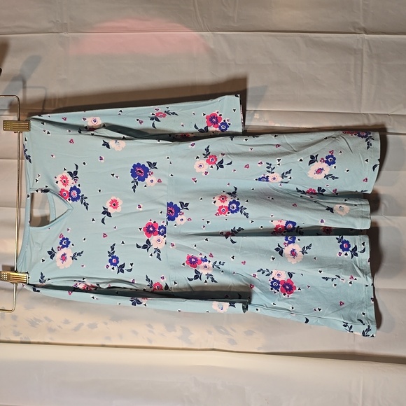 Girls 4t Bue Soft Floral Long Sleeve Dress - Picture 3 of 7